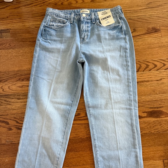 L’Agence Maribel high rise straight Blue Denim Jeans